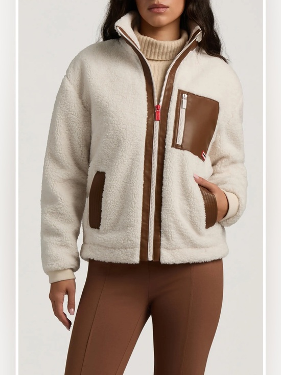 Hunter Jackets & Blazers - Hunter Emma High Pile Fleece Jacket Cream NEW